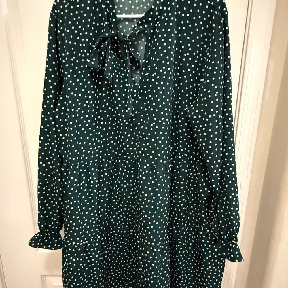 Women’s 3xl SHEIN Curve Green Polka Dot Dress Plus Size